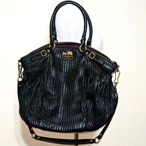 Authentic Coach Black Leather Shoulder Bag